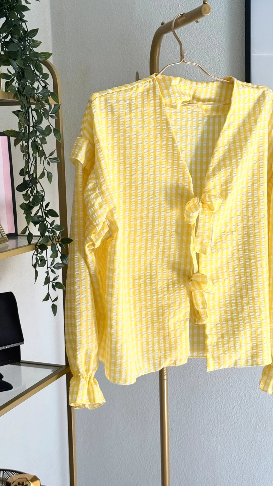 Mooie Korte Jas Trui Geruit Geel met Lint • XL-3XL • TNC39 – photo 2